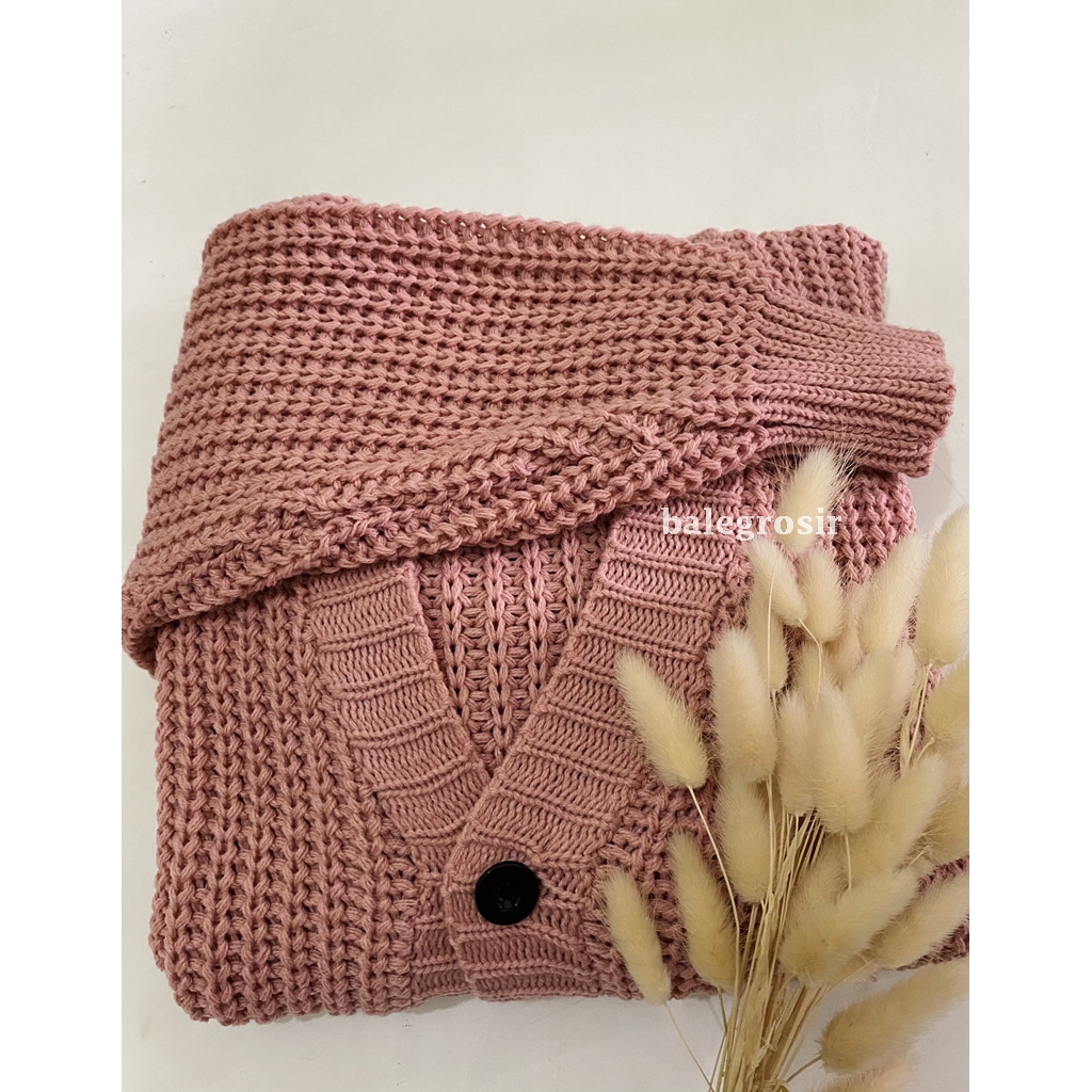 [COD] Nakara Cardigan Rajut Premium Malika Crop Nacara Cardi 3 GATE TEBAL-3 GATE DUSTY PINK