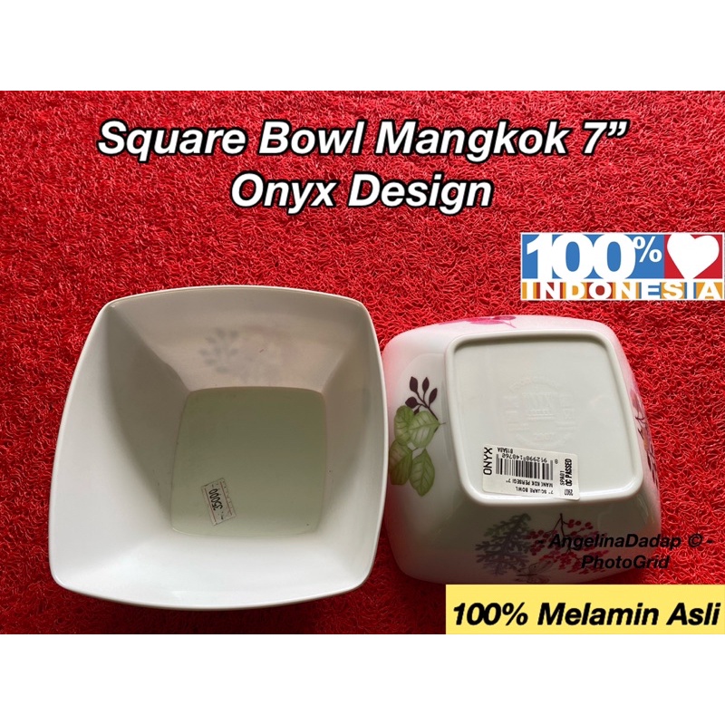 Mangkok Serbaguna Melamin Onyx Motif Bunga Mangkok Cantik Segi
