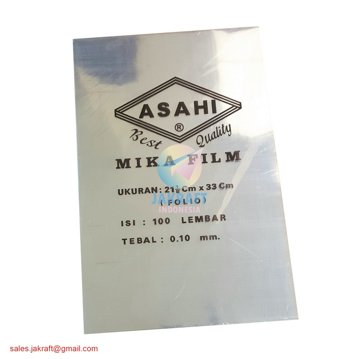 

Mika Jilid Film Asahi F4 Folio / A4 Bening 0.10 mm Tebal (100 Lembar)