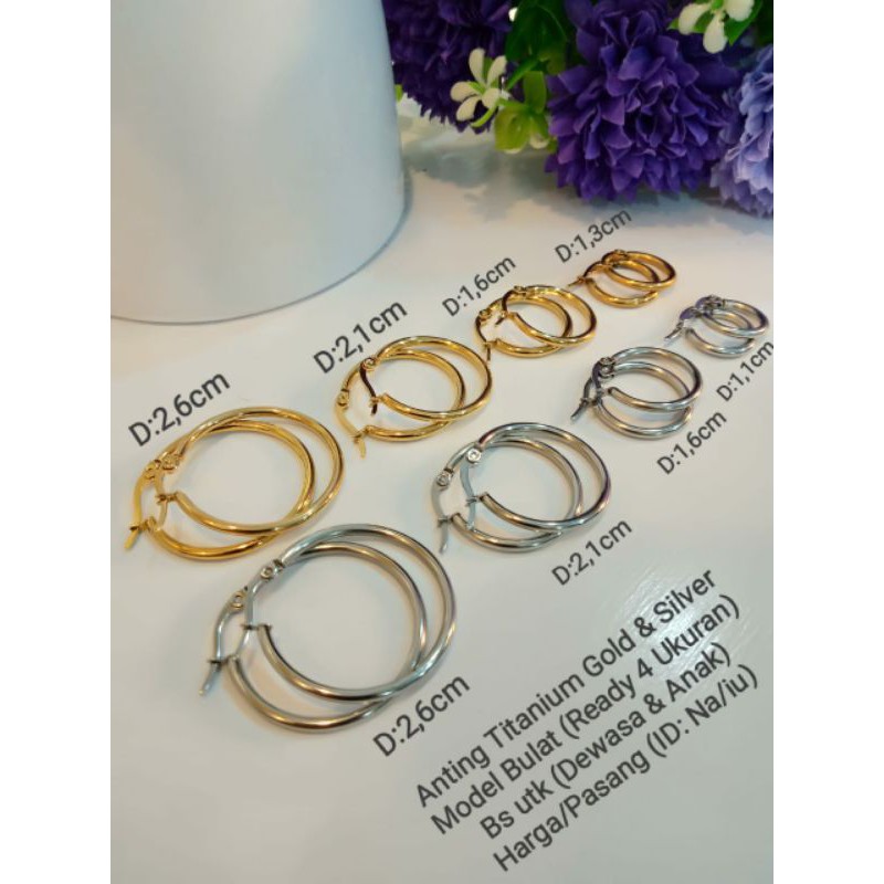 anting bulat titanium