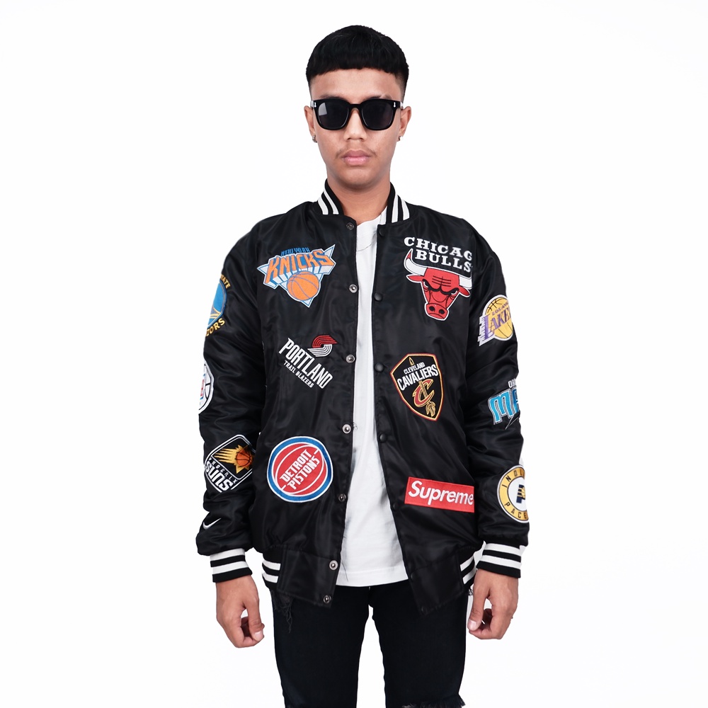 VARSITY NIKE X SUPREME JACKET VINTAGE BOMBER NBA ALL STARS 1:1 ORIGINAL MIRROR LIMITED EDITION