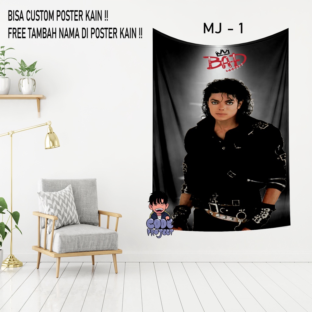 POSTER KAIN MICHAEL JACKSON - michael jackson - dekorasi dinding kamar michael jackson - hiasan dind