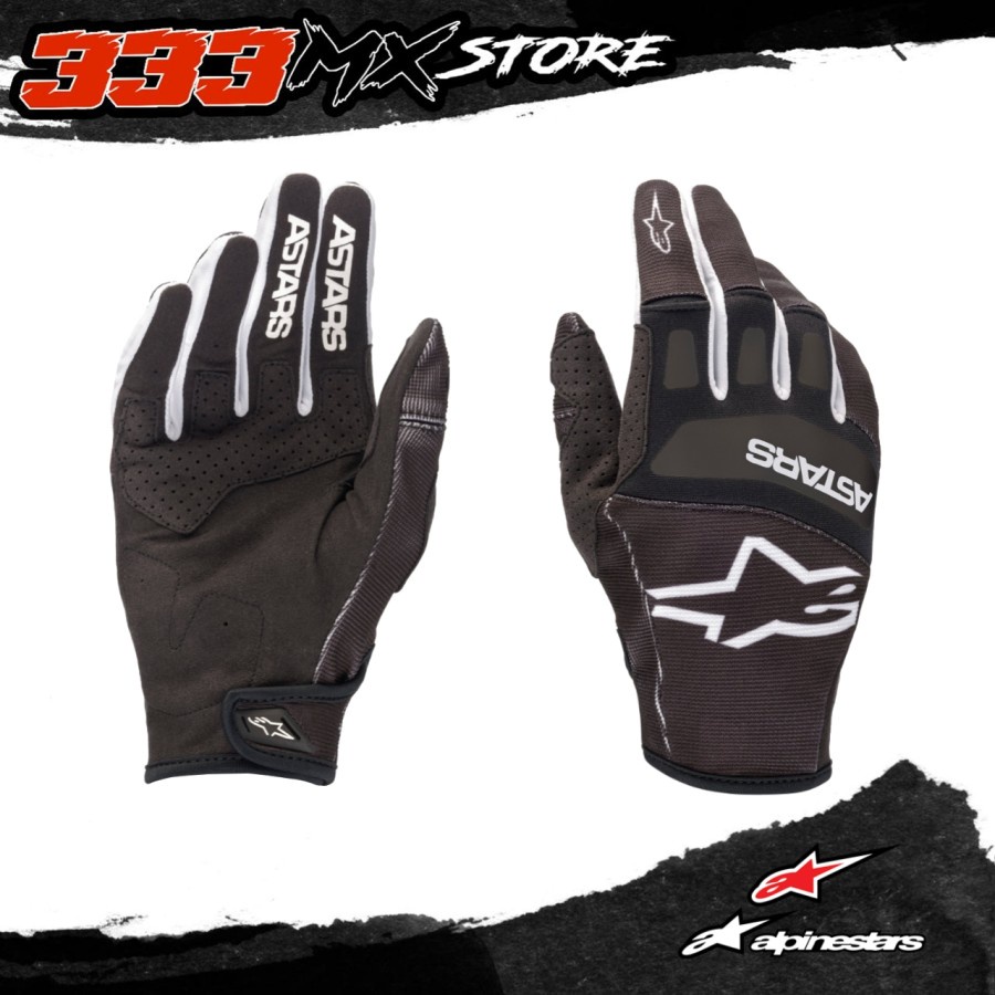 GLOVE ALPINESTAR TECHSTAR BLACK WHITE SARUNG TANGAN MX ALPINESTAR ORI