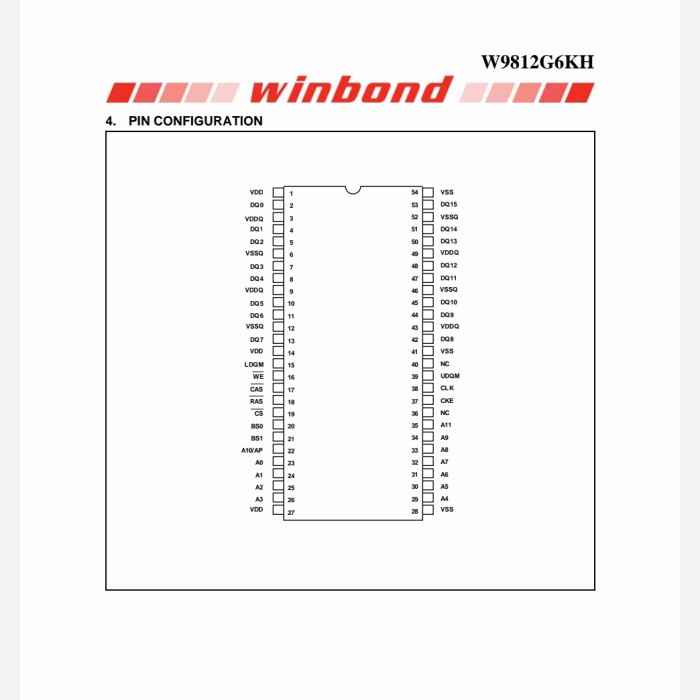 IC W9812G6KH-6 WINBOND SDRAM 128M