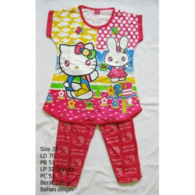 Baju Tidur Setelan Anak Hello Kitty