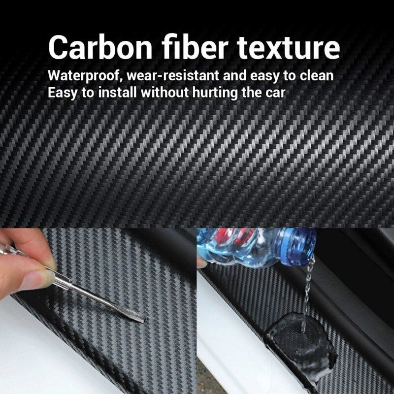 3/5/7/10m Carbon Fiber Protector Strip Sticker Auto Bumper Door Sill Protection Anti-stepping Car Decoration Tape