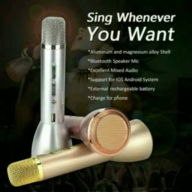 MIC PORTABLE / K088 mic portable wireless nyanyi SMULE speaker karaoke KTV