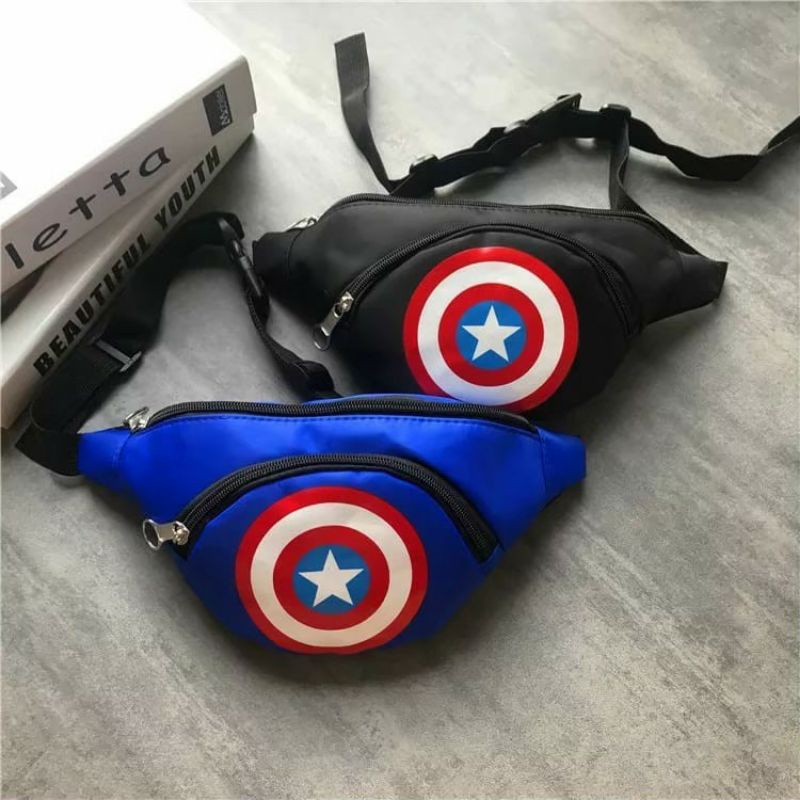 Tas SLempang C.america Avengers waistbag anak laki-laki karakter