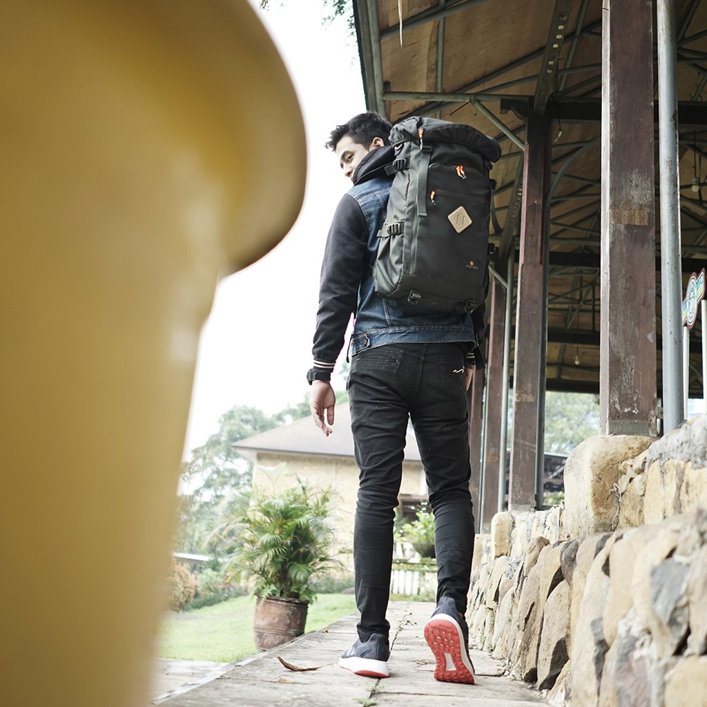 BUDDY BLACK  |Urban Factor x FORIND| Tas Ransel Ori Bag Gunung Polos Pria Wanita Backpack Baru New