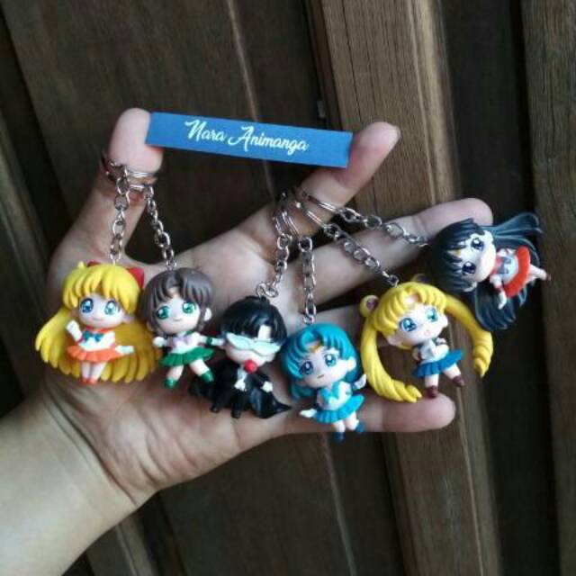 Nara Animanga Action Mini Figure Gantungan Kunci Motor Mobil Anime Sailormoon Venus Mars Jupiter Mer