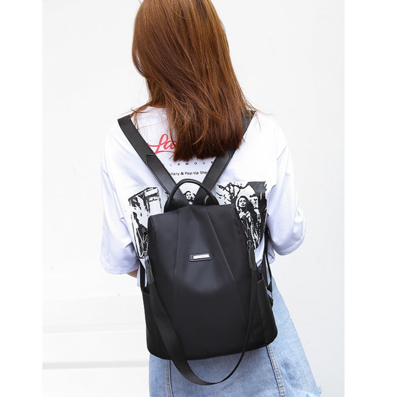 TAS RANSEL WANITA ANTI AIR BACKPACK KULIAH ATLAS HITAM TA253B5 PUNGGUNG SEKOLAH IMPORT FASHION KOREA