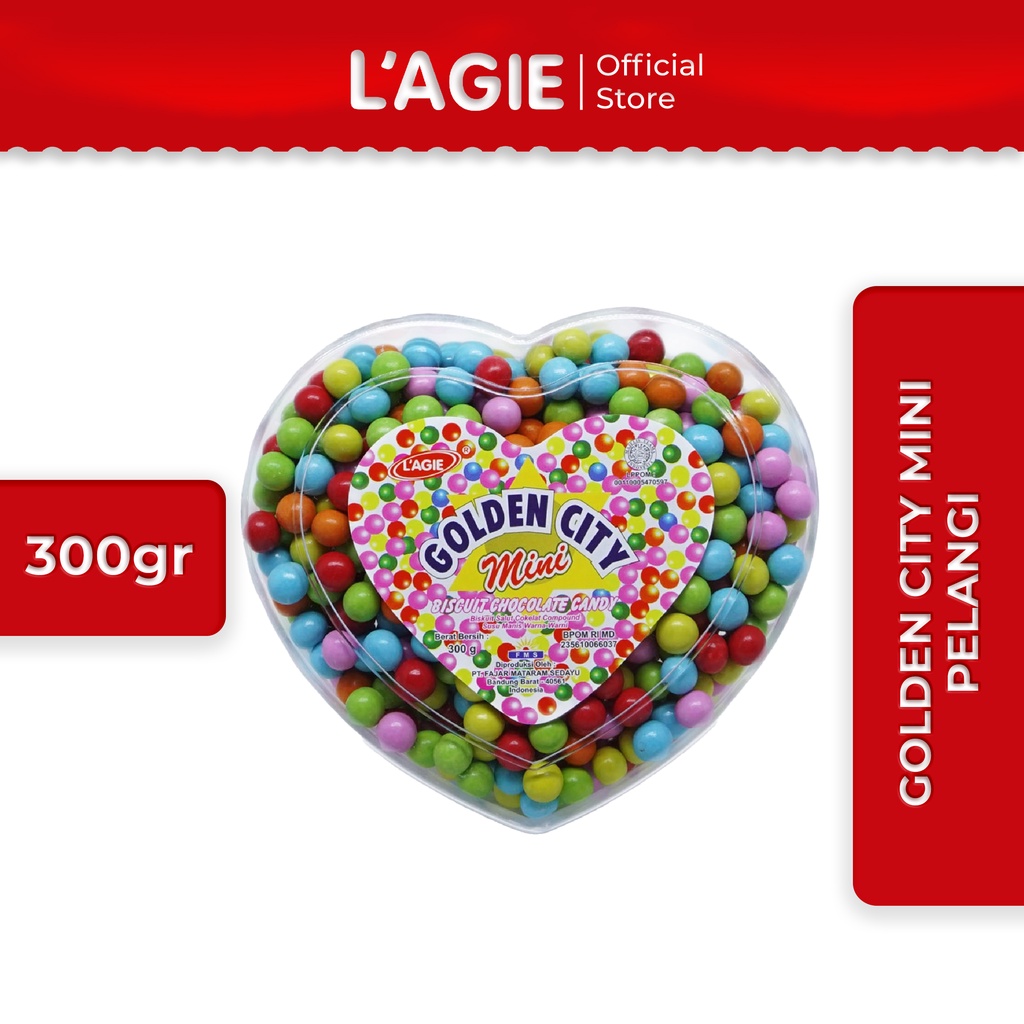 

Lagie Coklat Biskuit Golden City Mini Pelangi 300gr