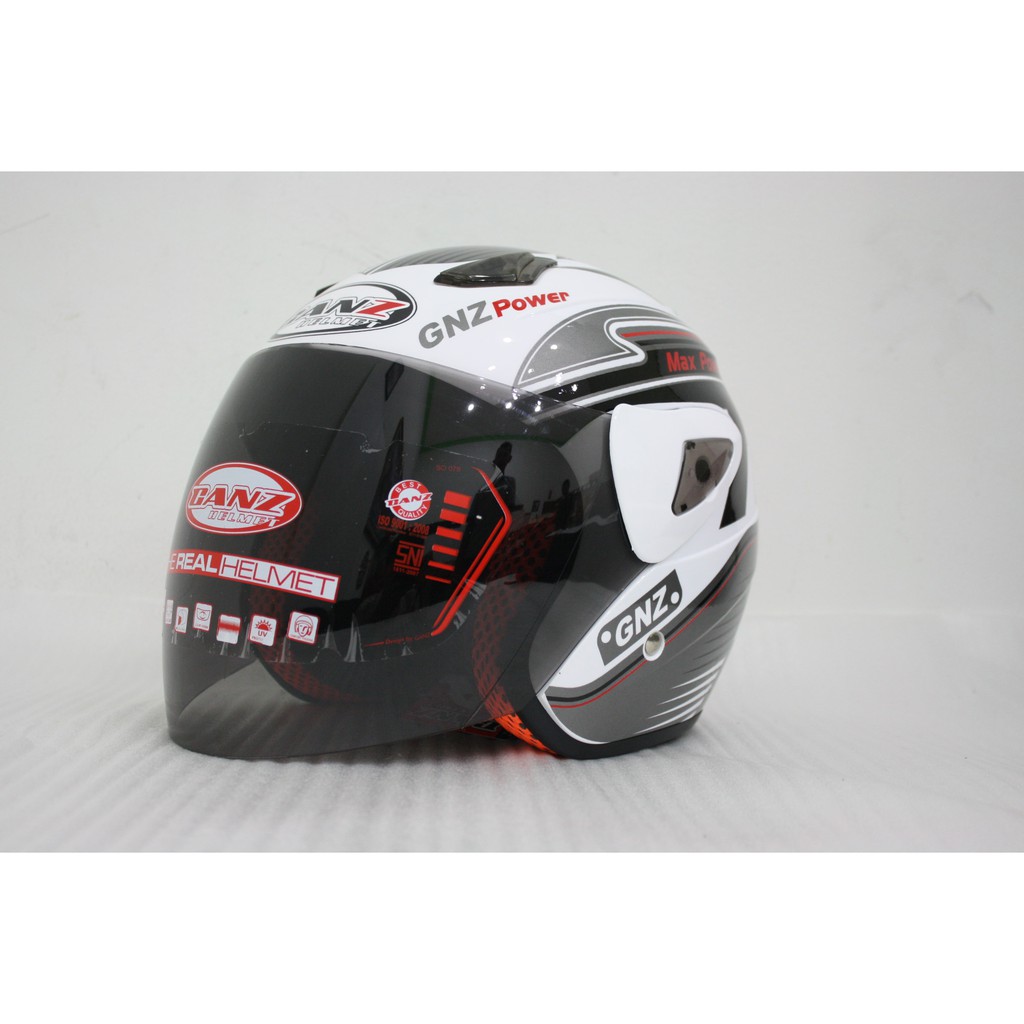Ganz Helmet/ Helm G16B Max-Power SUper White Gloss VB L