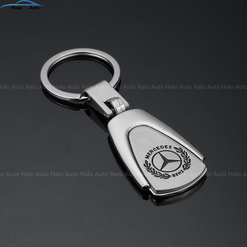 Gantungan Kunci Mobil 3D Logo Mercedes Benz Bahan Stainless Steel Metal