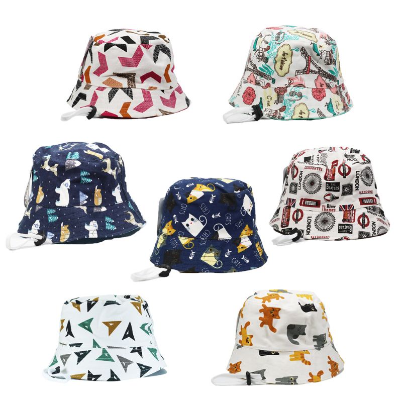 Topi bucket anak tali / Topi anak cowok cewek kanvas S