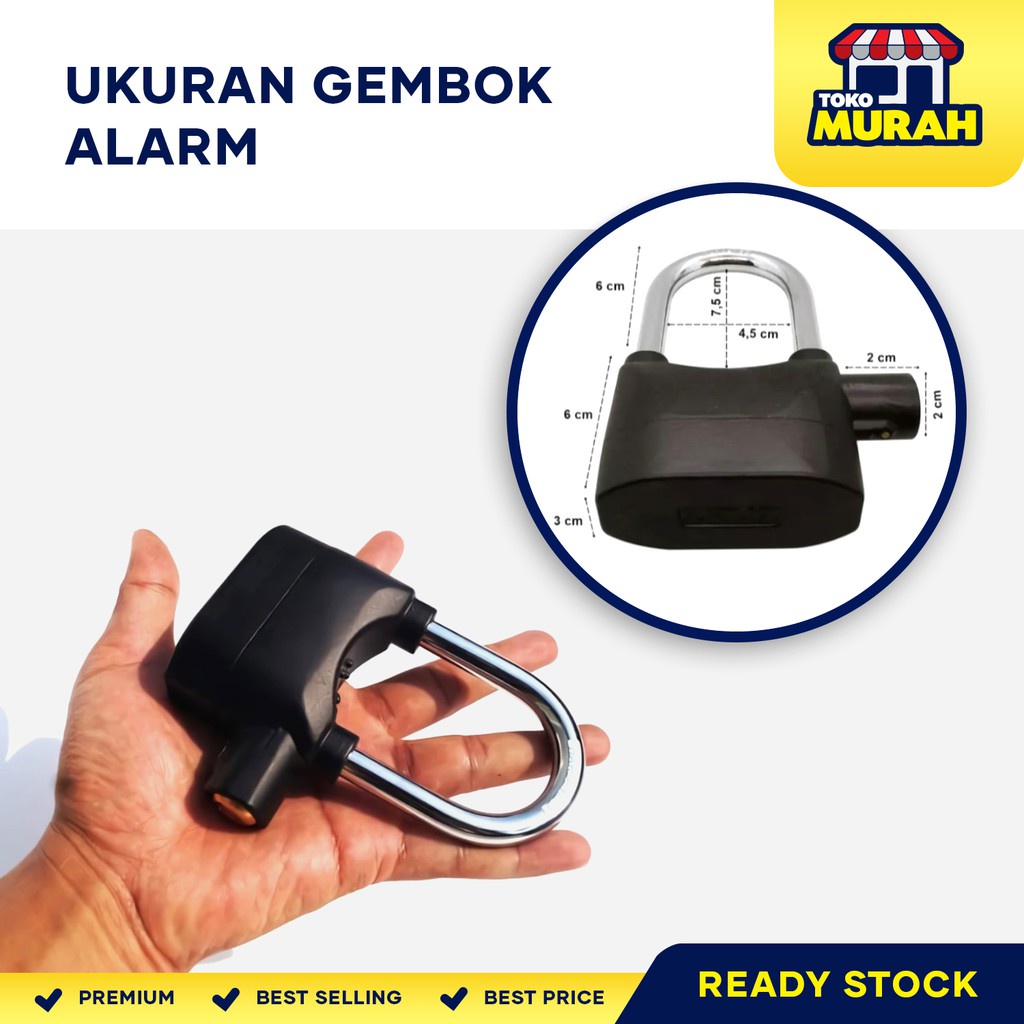 Ring Pengaman Motor / Sepeda / Pagar Rumah Gembok Alarm Suara Anti Pencuri Anti Maling