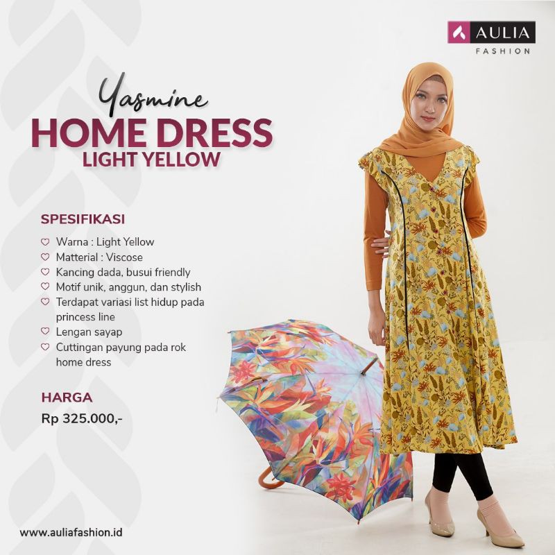 Atasan Wanita/ Tunik / Yasmine Home Dress by Aulia Fashion