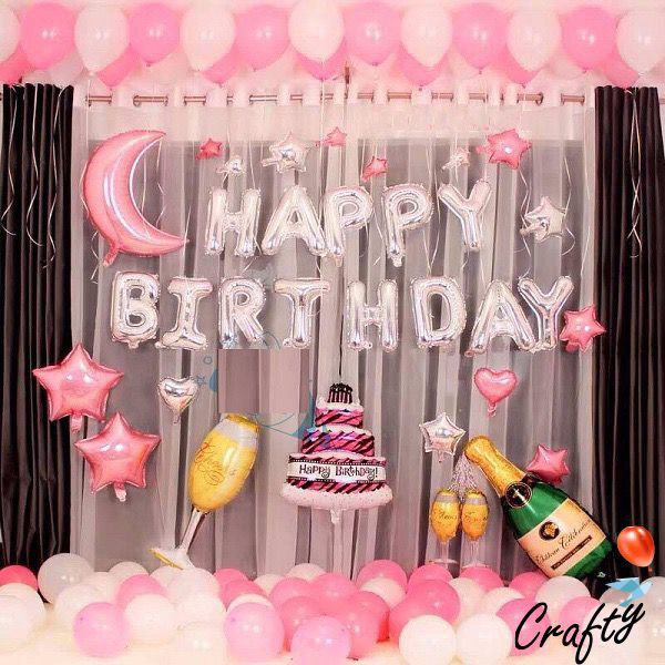 [PAKET] BIRTHDAY Set PINKISH TART Dekorasi Backdrop Ulangtahun