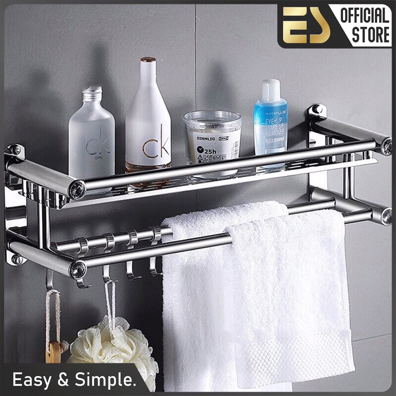 ES Rak Kamar Mandi Dinding Rak Bumbu Dapur Stainless Steel ES Rak Kamar Mandi Dinding Rak Bumbu Dapur Stainless Steel