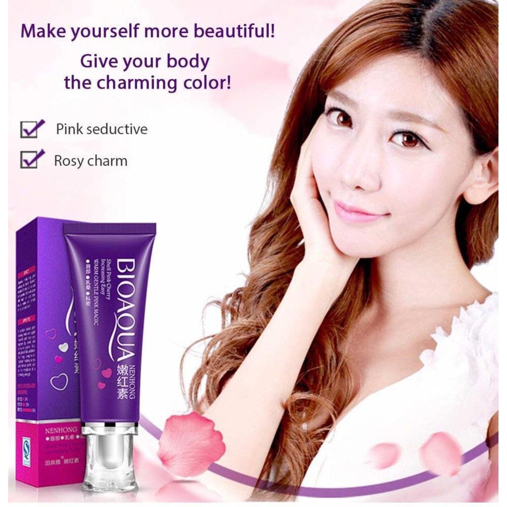 [GRATIS HADIAH] origina bioaqua pink cherry cream nenhong magic lips pemerah bibir alami