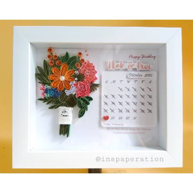Download Small Paper Quilling Seri Buket Bunga Kado Nikah Anniversary Wisuda Mahar Frame 3d Shopee Indonesia