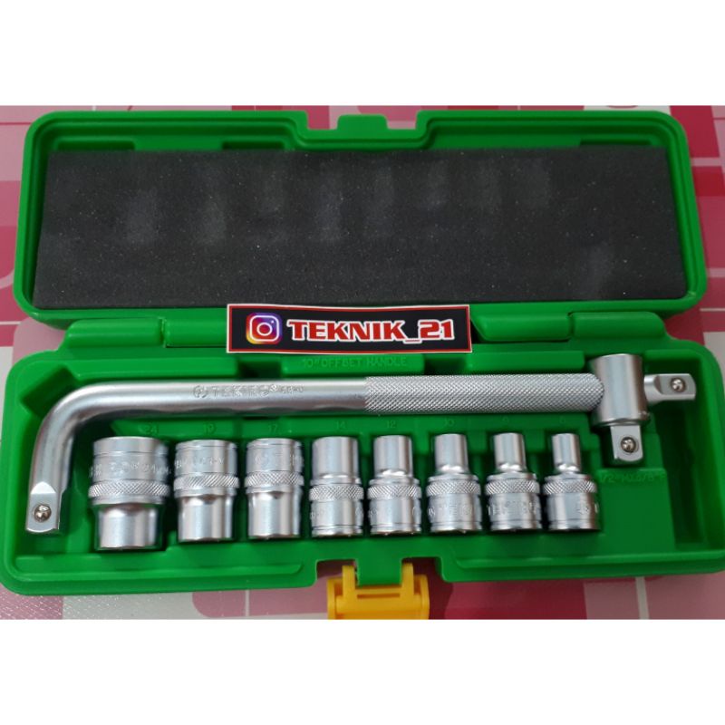 KUNCI SOK TEKIRO 10 PCS BOX PLASTIK SOK TEKIRO 10 PCS 1/2 IN