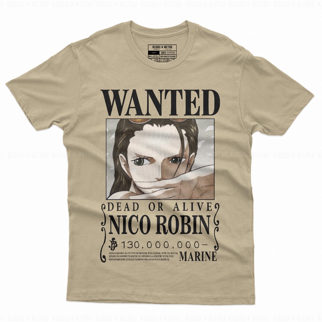 Tshirt Nico Robin Wanted Mugiwara Anime Manga One Piece Premium Unisex