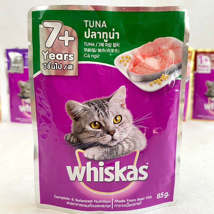 

WHISKAS Makanan Kucing Pouch 7+ Tuna Senior 85g