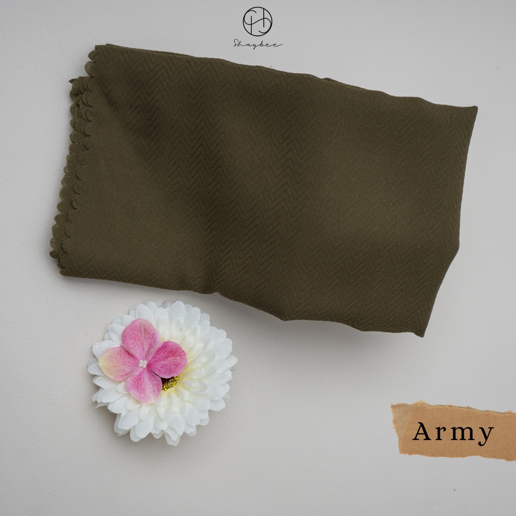 Hijab Potton Venus Segiempat | Bahan Pollycotton Venus | Hijab Daily By Shaybee.id-Army