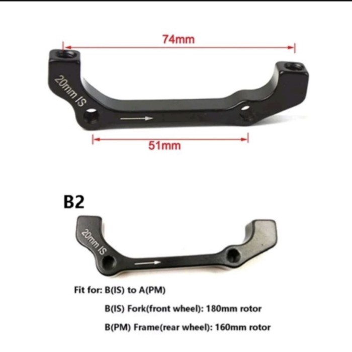 Adaptor kaliper F180 R160 ismount to postmount rotor Sepeda