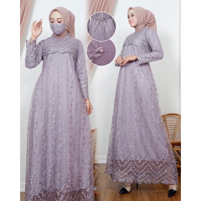 GAMIS PESTA GAMIS RATU KEBAYA MODERN GAMIS BRUKAT TILE ORIGINAL DFS KEBAYA