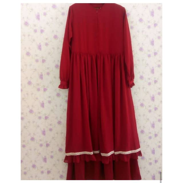Dress kayla in maroon by galuh hijup