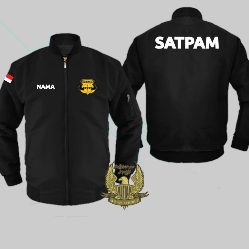 jaket satpam,jaket bomber satpam logo gada pratama,jaket anti air