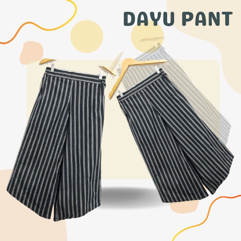 Dayu pant hitam abu/Kulot lurik/celana lurik/celana tenun lurik