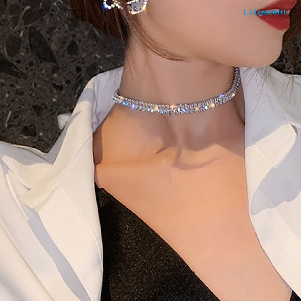 Kalung Choker Adjustable Bahan Cubic Zirconia Untuk Pernikahan