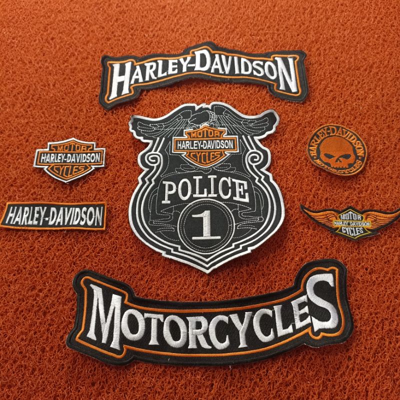 Backpatch bordir HARLEY DAVIDSON POLICE ( 1 SET )