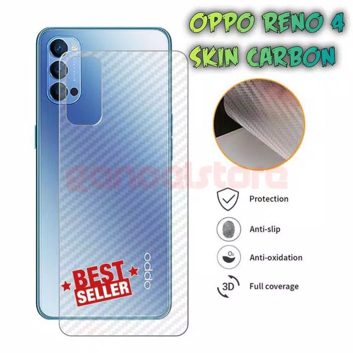 GarSkin Carbon 3D Oppo Reno 4/Reno 4f/Reno 4 pro/ F17 pro Back Screen Protector Transparant