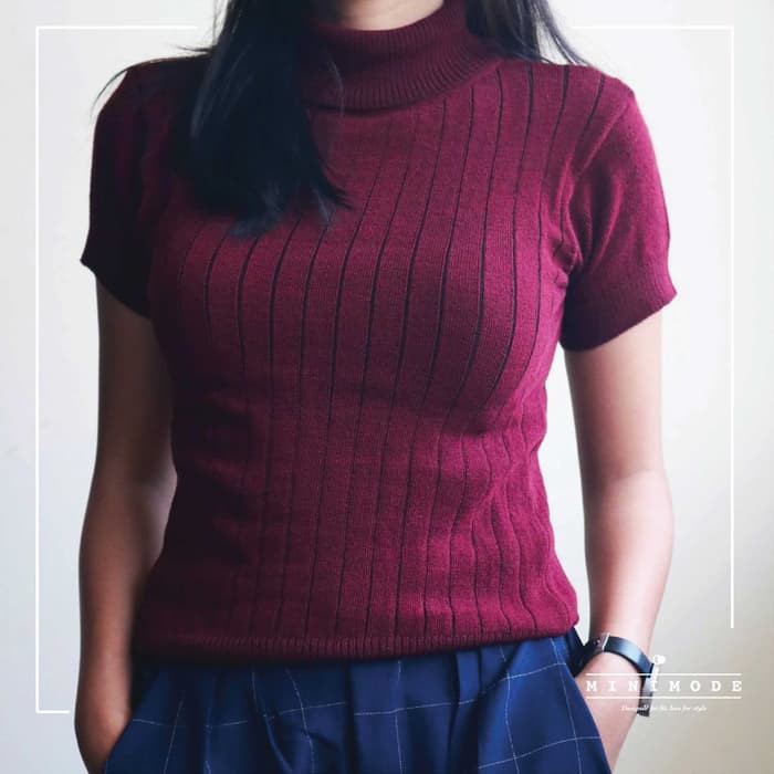 Baju Blouse Cewek Murah Atasanblouse Wanita Fashion Baju Blou 7175SE Basic Turtle Top Lineblouse Raj
