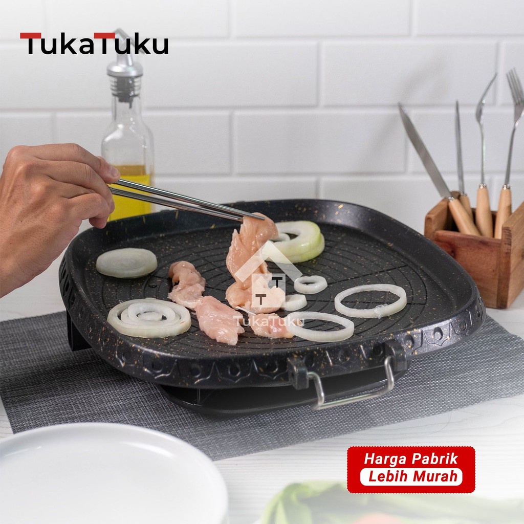 wajan teflon pemanggang anti lengket grill panci panggang anti lengket kebab barbeque bbq daging