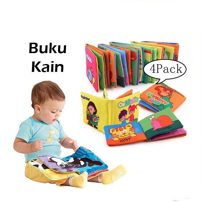 Buku Bantal bayi Kain / BABY CLOTH BOOK / Cerita Bahan Bayi soft Book Mainan Edukasi