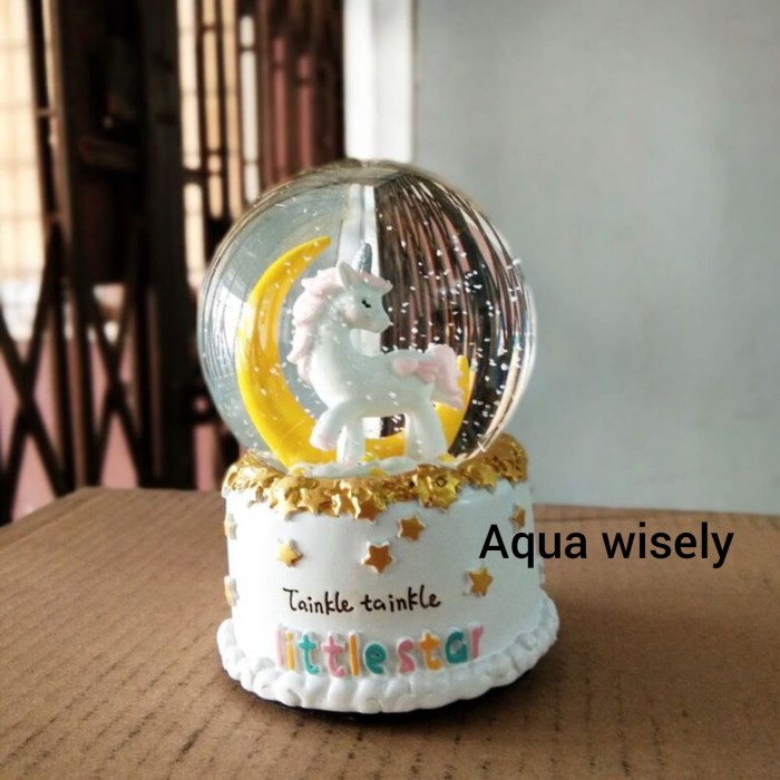 MUSIK-KOTAK- SNOW GLOBE CRYSTAL - BOLA KRISTAL MUSIK - BOLA SALJU MUSIK UNICORN -KOTAK-MUSIK.