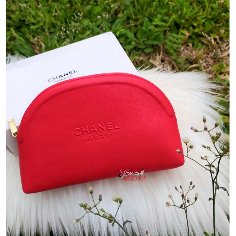 chanel pouch red leather
