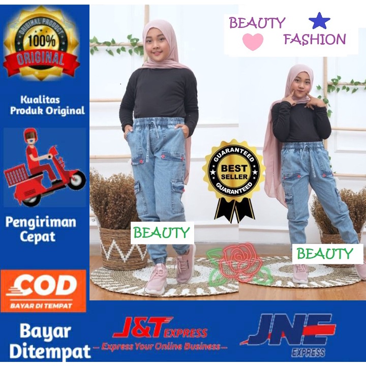 Celana jeans anak perempuan / celana panjang anak perempuan / celana cargo anak perempuan