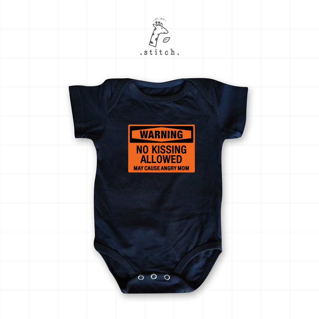 Jumper Bayi  Stitch No Kissing Dilarang Cium Baby Romper 