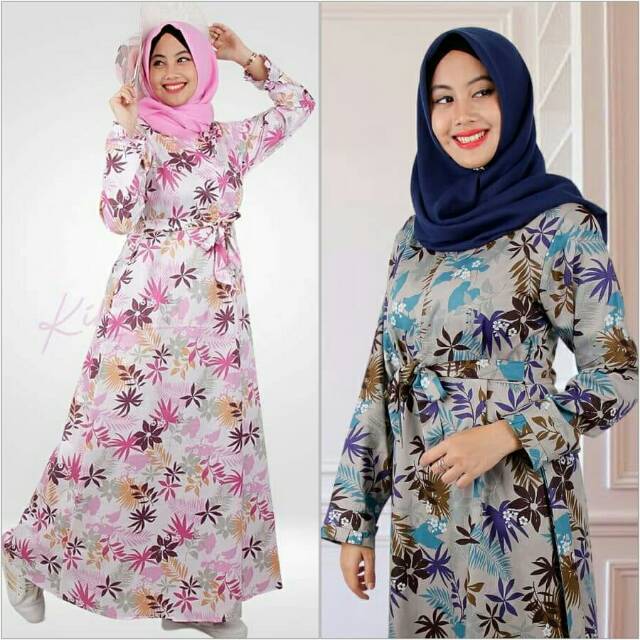Gamis katun jepang Kiky collection motif palem