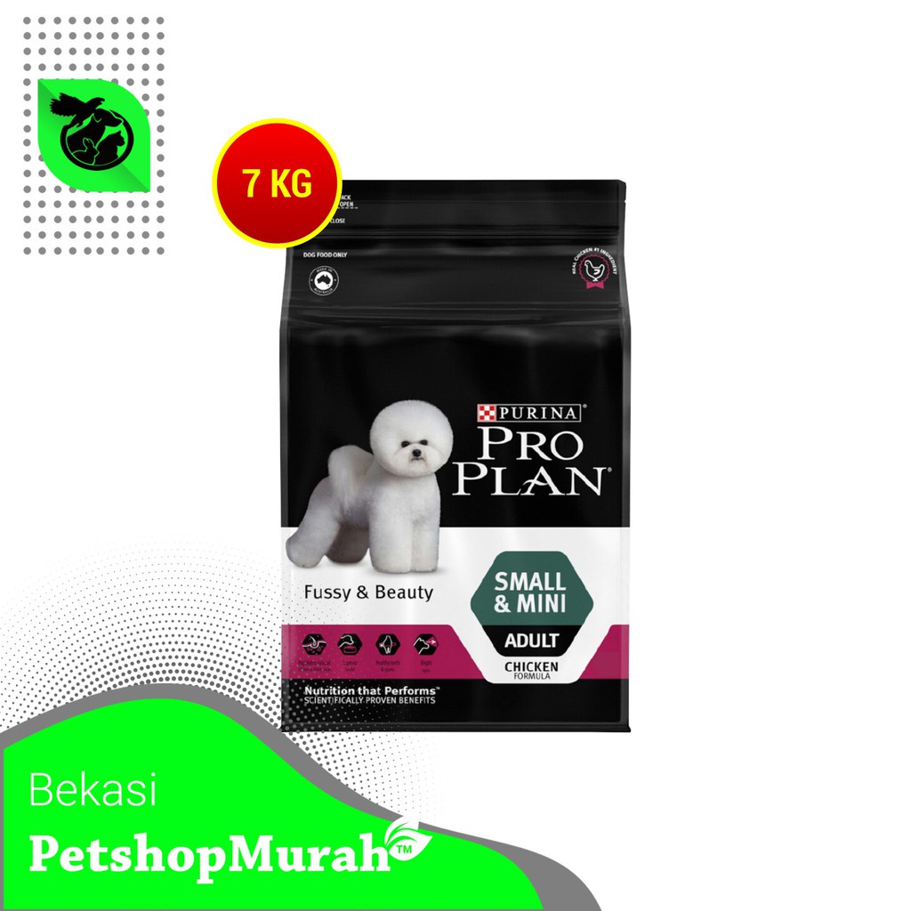 Makanan Anjing Pro Plan Adult Small Mini Fussy &amp; Beauty 7kg Dog Food