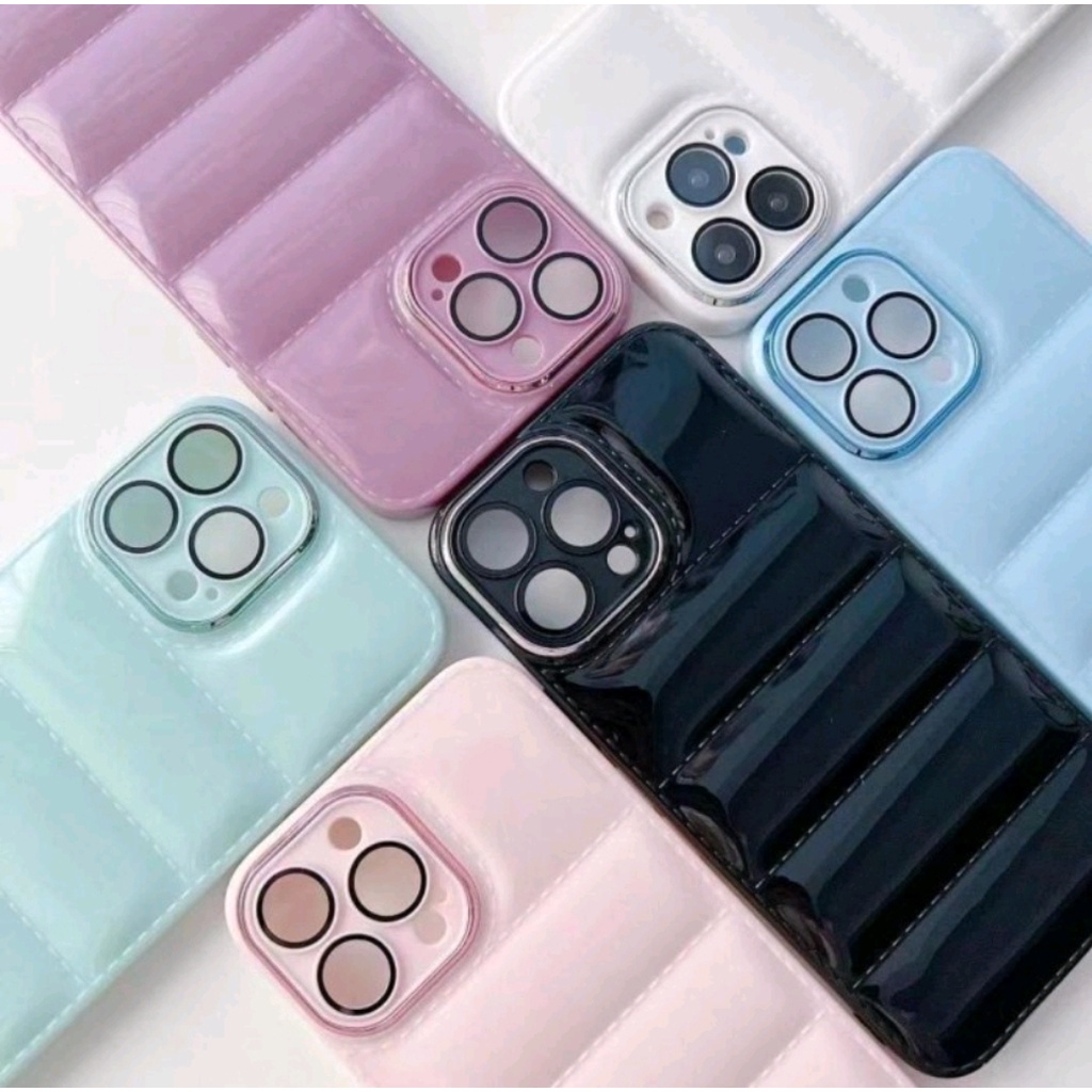 Colorfull Candy PUFF air down jacket Camera Protection Iphone  X Xr Xs max 11 12 13  PRO MAX case cover casing