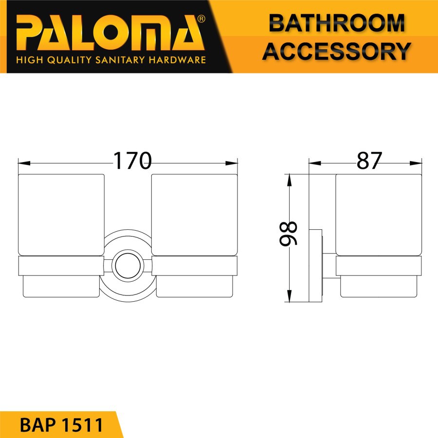 PALOMA BAP 1511 Tempat Gelas Sikat Gigi Kumur Rak Tumbler Holder Mandi