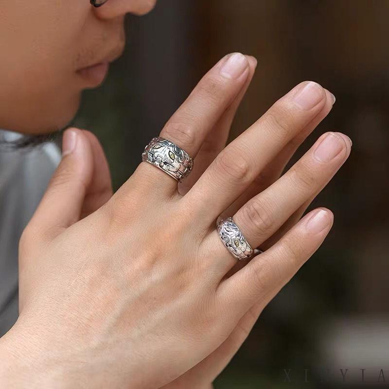 Cincin Model Terbuka Motif Hewan Gaya Retro Untuk Pria