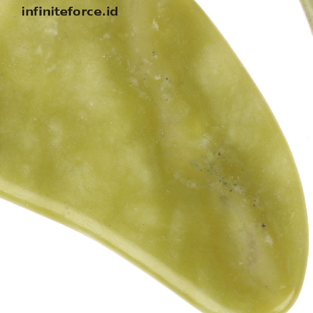 (infiniteforce.id) Batu Giok Quartz Gua Sha Rose Bentuk Hati Warna Hijau Untuk Pijat Wajah